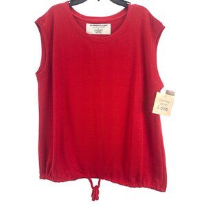 The Sweatshirt Project NWT Red Sleeveless Pullover Tank Top Large Holidays